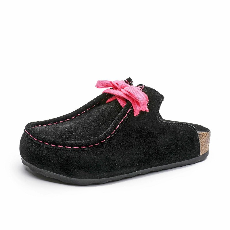Ethnic Fashion Style - 3cm Cow Suede Genuine Leather Platform