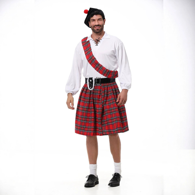 Le Cool Men's Scottish Red Pla - Ethnic Style Dresses 评论和价格
