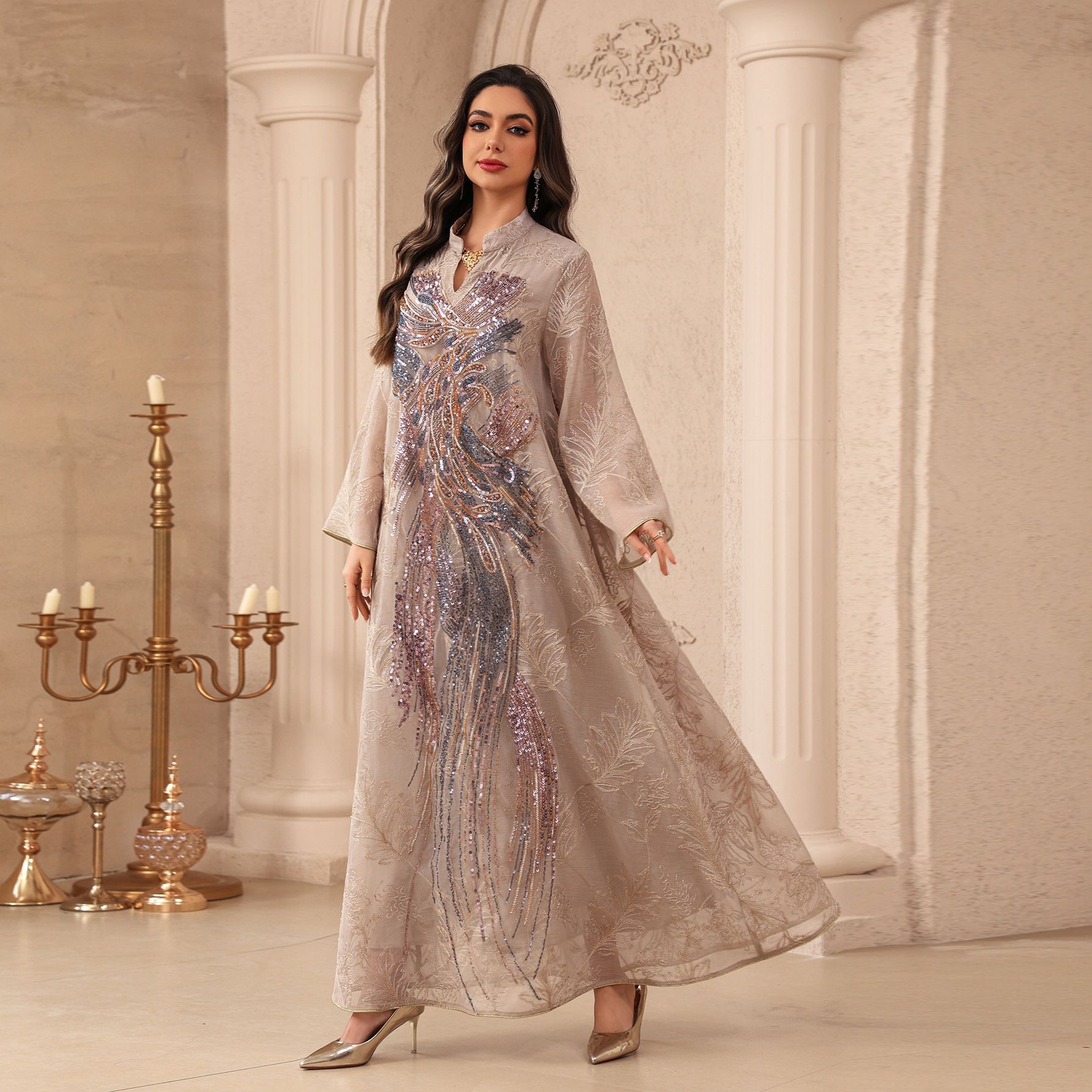 Muslim Dress Abaya Women Eid P - Jalabiya Women Arabic 评论和价格